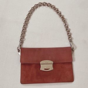 PRADA Vintage Camoscio Suede Metal Sound Bag Red